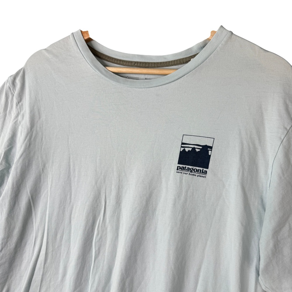 Patagonia Road to Regenerative Tee Faded Ink Blue Organic Cotton Shirt 37400 M